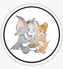 Tom and Jerry Weed Sticker