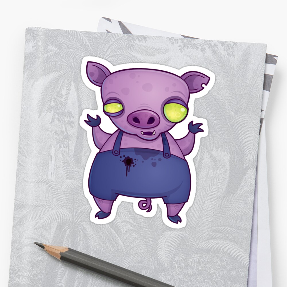 "Zombie Pig" Stickers by fizzgig | Redbubble