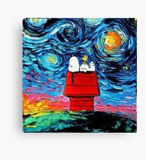 Starry night snoopy Canvas Print