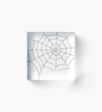 Spider web #Spider #web #SpiderWeb #illustration #arachnid #trap #design #vector #shape #pattern #silhouette #abstract #nature #webtogether #element #horizontal #whitecolor #blackandwhite #monochrome Acrylic Block