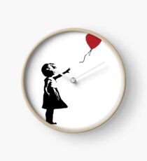 Banksy - Mädchen mit Ballon Uhr