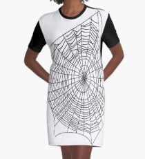 #illustration #chalkout #arachnid #web #pattern #outline #design #vector #webtogether #abstract #art #geometry #sunshade #shape #horizontal #whitecolor #blackandwhite #monochrome #bright #copyspace Graphic T-Shirt Dress