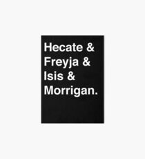 Goddesses of Magic - Hecate, Freyja, Isis, and Morrigan Art Board