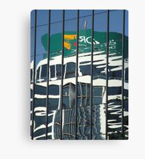 Curved reflection in building Canvas Print