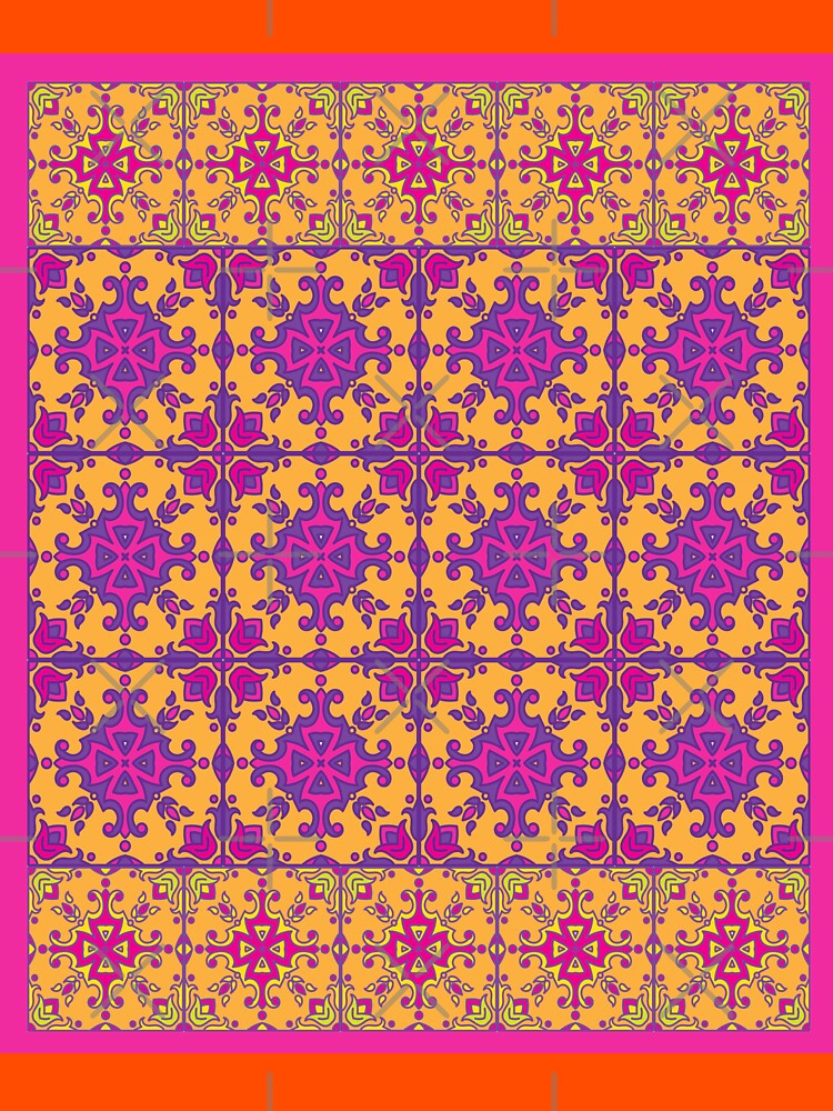azulejo print - fuschia by raineofiris