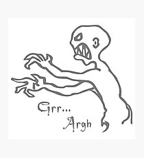 Grr Argh, Monster, Buffy the Vampire Slayer, Mutant Enemy, 90s, BTVS, Zombie, Joss Whedon, Angel, Buffering, Pop Culture, Zombie Photographic Print