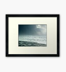 High Surf Warning: Ominous Clouds Framed Print