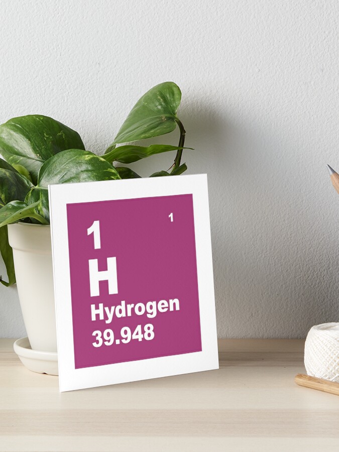 Purple Hydrogen Periodic Table Of Elements Art Board Print