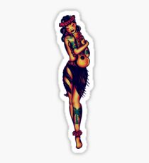 Hawaiian Hula Girl - ukulele Sticker