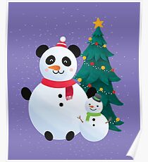 Panda Snowman - Christmas Season Poster