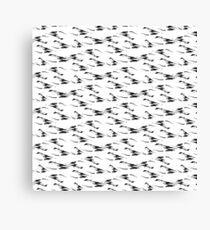 Black white abstract hand painted brushstrokes Canvas Print