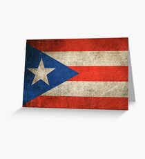 Old and Worn Distressed Vintage Flag of Puerto Rico Greeting Card