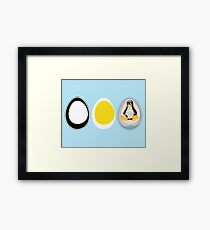 LINUX TUX PENGUIN 3 EGGS Framed Print