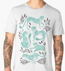 Cheetah Collection – Mint & Black Palette Men's Premium T-Shirt