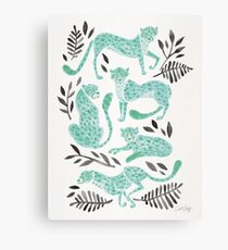 Cheetah Collection – Mint & Black Palette Canvas Print