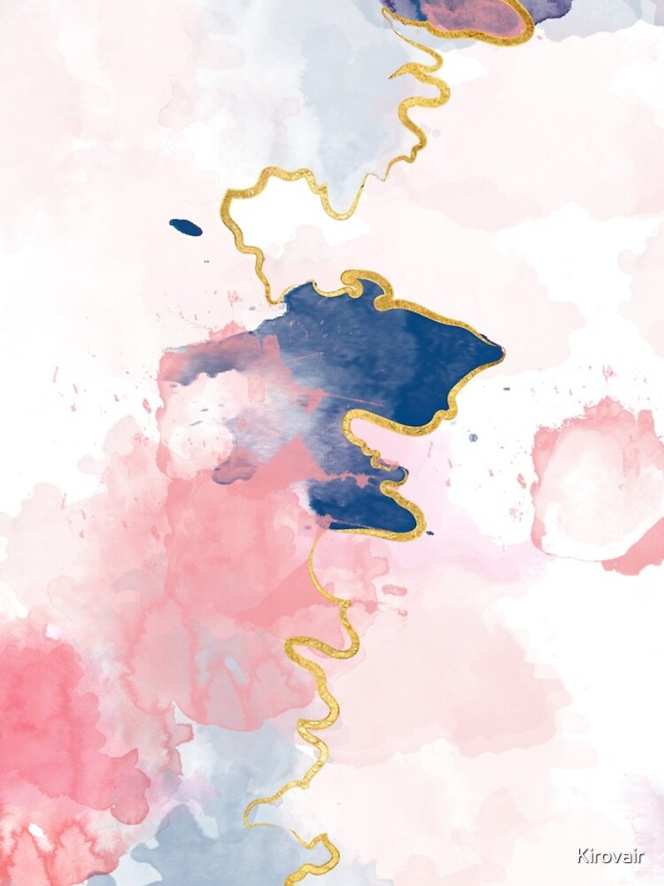 Kintsugi Pastel Marble Abstract #kintsugi #gold #japan #marble #pink #blue #home #decor #kirovair #watercolor #pastel von Kirovair