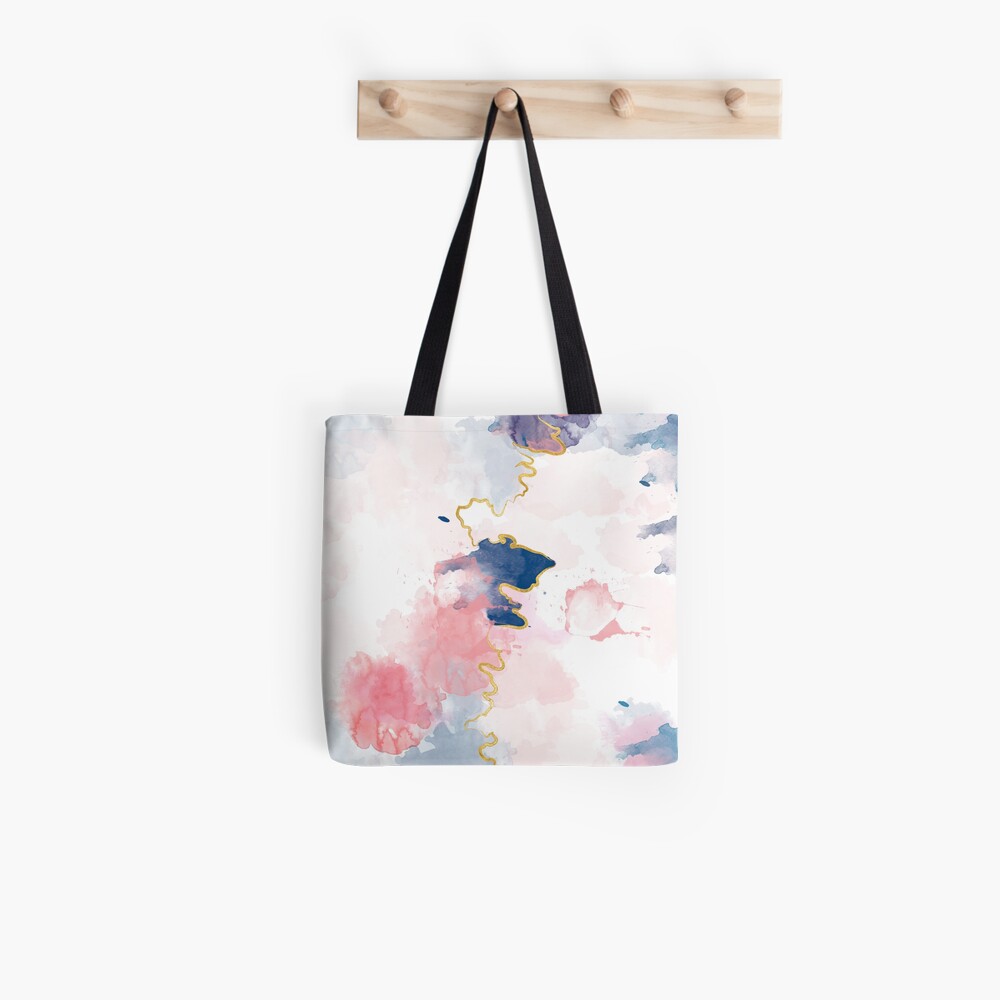 Kintsugi Pastel Marble Abstract #kintsugi #gold #japan #marble #pink #blue #home #decor #kirovair #watercolor #pastel Stofftasche