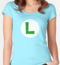 Super Mario Luigi Icon Women's Fitted Scoop T-Shirt