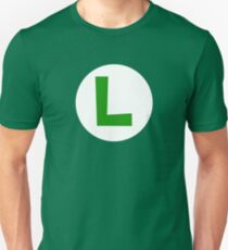 Super Mario Luigi Symbol Slim Fit T-Shirt
