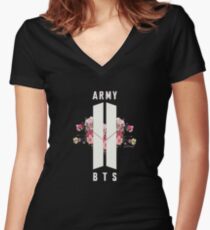 BTS&ARMY: Beyond The Scene (No Background) Women's Fitted V-Neck T-Shirt