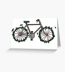 Christmas Bicycling Greeting Card