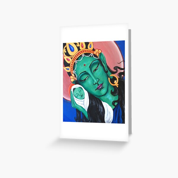 Green Tara -acrylic on canvas Greeting Card
