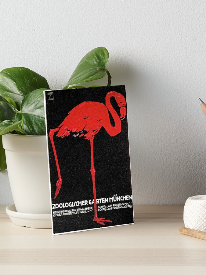 Flamingo In Munich 1912 Zoo Advertisement Art Board Print By