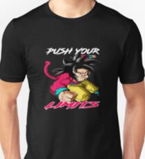 Goku SSJ4 "Push Your Limits" White/Red Letter Unisex T-Shirt