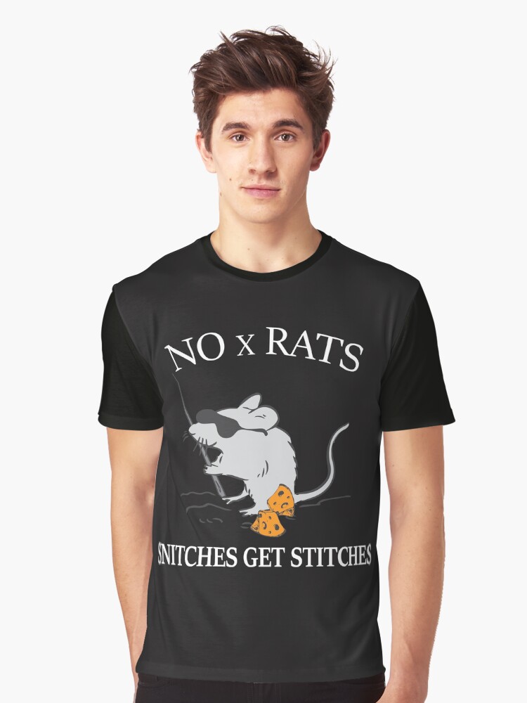 "Rat Gift No x Rat Snitches Get Stitches" Tshirt by tarek25 Redbubble