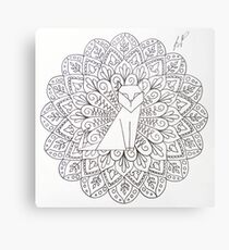 Lienzo metálico Mandala con gato
