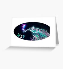 Weit verbreitetes Panik-psychedelischer Frosch Grußkarte
