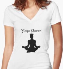Yoga Queen Women's Fitted V-Neck T-Shirt