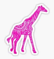 Printed Giraffe - Pink Sticker