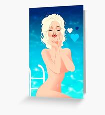 Marilyn by the pool Greeting Card