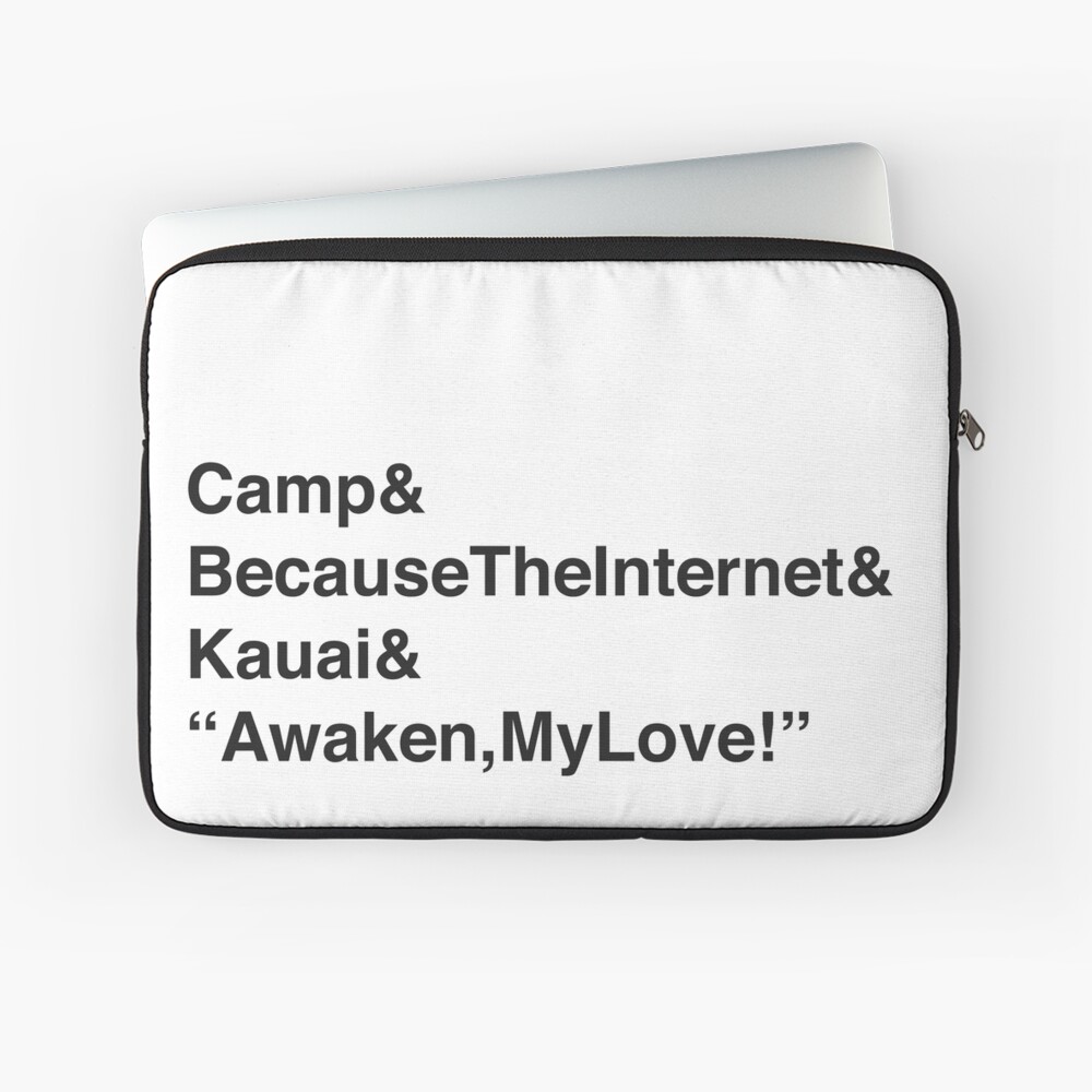 Childish Gambino Albums Camp Becausetheinternet Kauai Awakemylove Laptop Sleeve By Kristenriello Redbubble