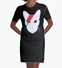 Katze Bowie T-Shirt Kleid