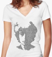 Bob Dylan Garabato Women's Fitted V-Neck T-Shirt