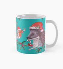 Hedgehog Santa and Robin Santa Christmas, Holidays Classic Mug
