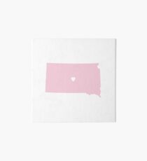 South Dakota Love in Pink Art Board