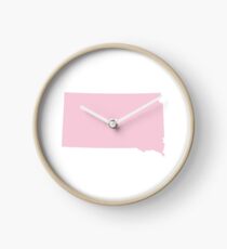 South Dakota Love in Pink Clock