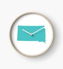 South Dakota Love in Turquoise Clock