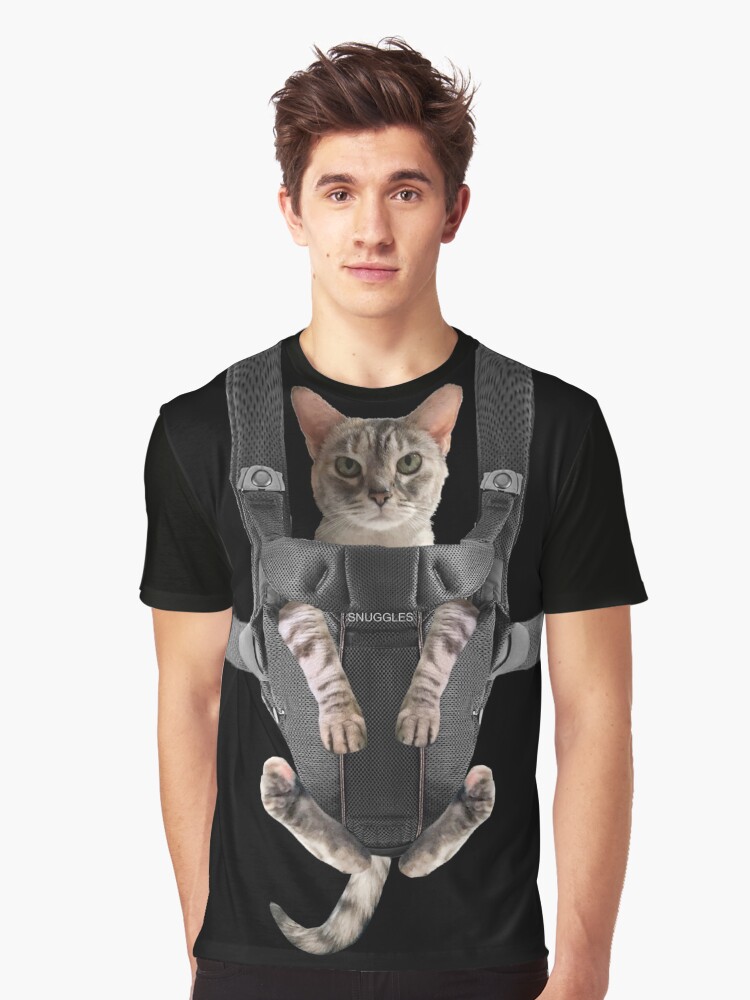 "Cat in Baby Carrier " Tshirt by Del0860 Redbubble