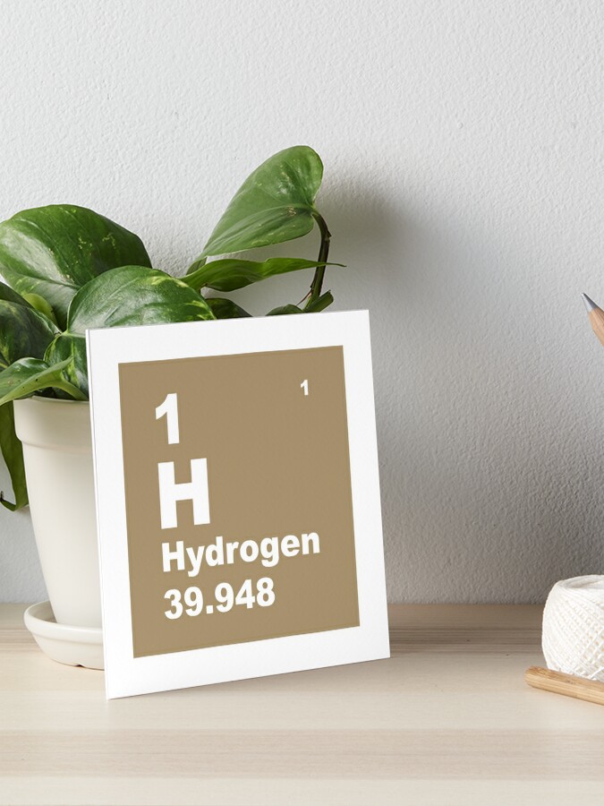 Brown Hydrogen Periodic Table Of Elements Art Board Print