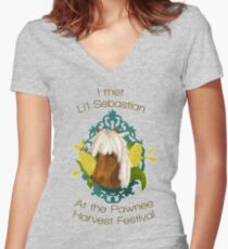 I met Li'l Sebastian at the Pawnee Harvest Festival Women's Fitted V-Neck T-Shirt