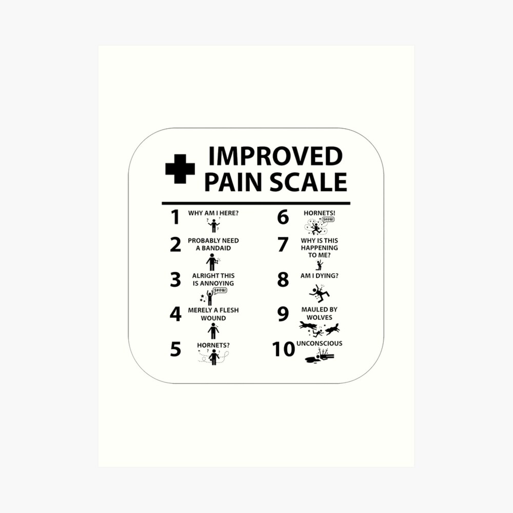 "Improved Pain Scale" Art Print by PicturePerfects Redbubble