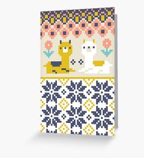 Alpaca Christmas Sweater Pattern Greeting Card