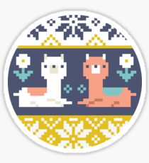 Alpaca Christmas Sweater Pattern Sticker