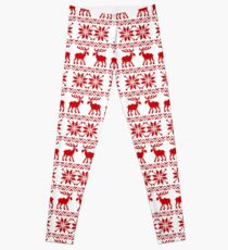 Moose Pattern Christmas Sweater Leggings