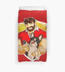 ADAM LIKES FRENCHIES - BLACK AND WHITE BULLDOG Duvet Cover