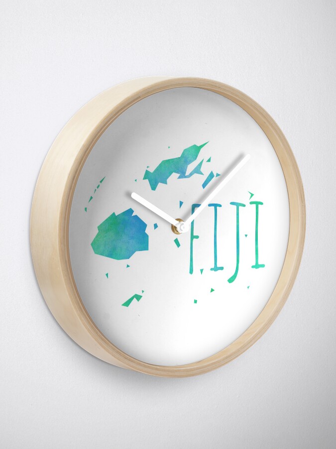 "fiji" Clock by Motivburg Redbubble